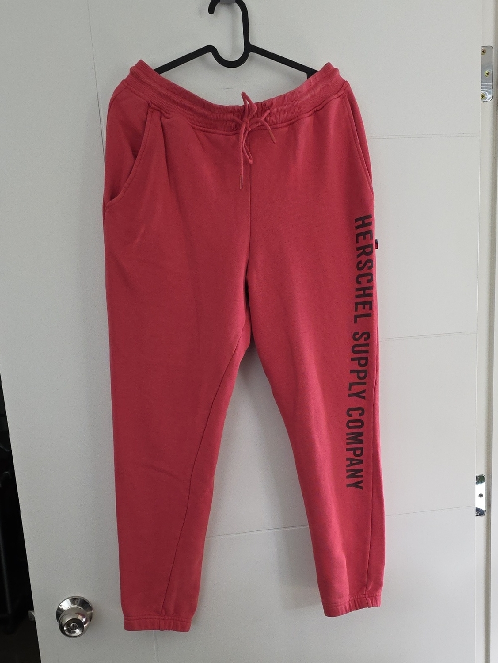 Herschel Supply Company Coral Red Logo Joggers Size S